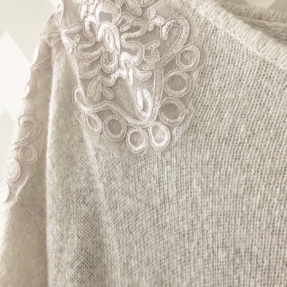 Elle Sweaters - Elle embroidered shoulder sweater